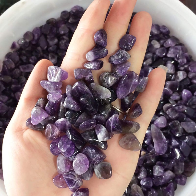 WAYBER 1 Lb/460g Natural Purple Amethyst Quartz Crystal Stones Irregular Decorative Pebble Rock Sand for Aquarium/Fish Turtle Tank/Vase Fillers/Air Plants/Succulent Plants Decor (Fill 1 Cup) - Image 2